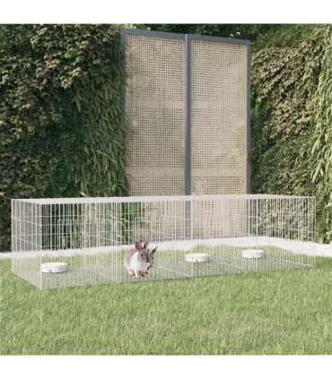 vidaXL 4-Panel Rabbit Cage 217x79x54 cm Galvanised Iron