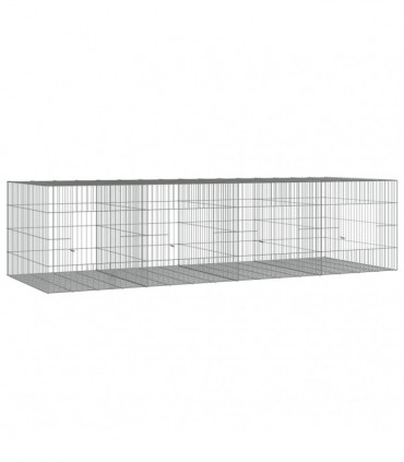 vidaXL 4-Panel Rabbit Cage 217x79x54 cm Galvanised Iron
