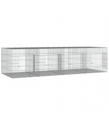 vidaXL 4-Panel Rabbit Cage 217x79x54 cm Galvanised Iron