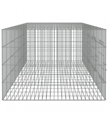 vidaXL 4-Panel Rabbit Cage 217x79x54 cm Galvanised Iron