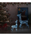 vidaXL Acrylic Reindeer Family Christmas Decoration 160 LED Cold White