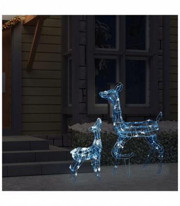 vidaXL Acrylic Reindeer Family Christmas Decoration 160 LED Cold White