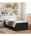 vidaXL Bed Frame with Drawers Black 75x190 cm Small Single