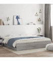 vidaXL Bed Frame with Drawers Grey Sonoma 180x200 cm Super King Size Engineered Wood