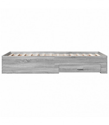 vidaXL Bed Frame with Drawers Grey Sonoma 90x200 cm Engineered Wood