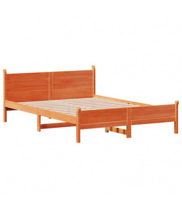 vidaXL Bed Frame without Mattress Wax Brown 140x190 cm Solid Wood Pine