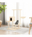 vidaXL Cat Tree with Sisal Scratching Posts Cream 94.5 cm