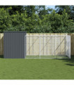 vidaXL Dog House with Run Anthracite 214x457x181 cm Galvanised Steel