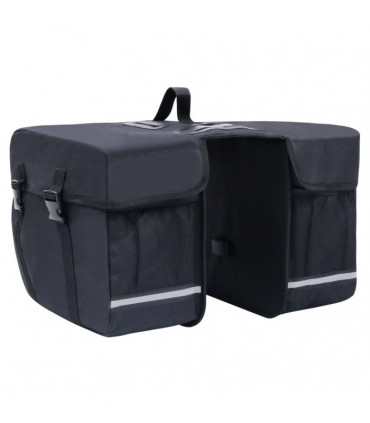 vidaXL Double Bicycle Bag for Pannier Rack Waterproof 35 L Black