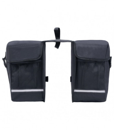 vidaXL Double Bicycle Bag for Pannier Rack Waterproof 35 L Black