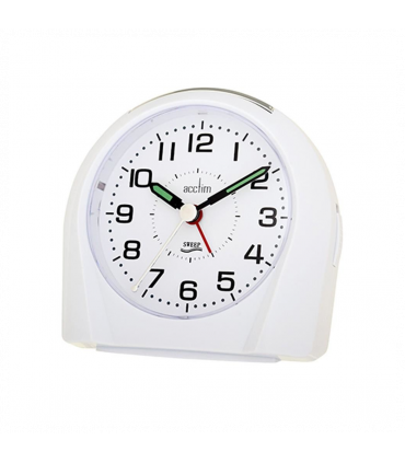 Alarm Clock White Silent NonTicking Luminous Hands Energy Efficient 100x104x60mm