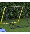 vidaXL Football Rebounder Double Side Adjustable Yellow and Black Steel
