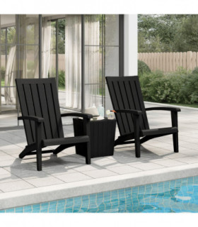 vidaXL Garden Adirondack Chairs 2 pcs Black Polypropylene