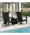 vidaXL Garden Adirondack Chairs 2 pcs Black Polypropylene