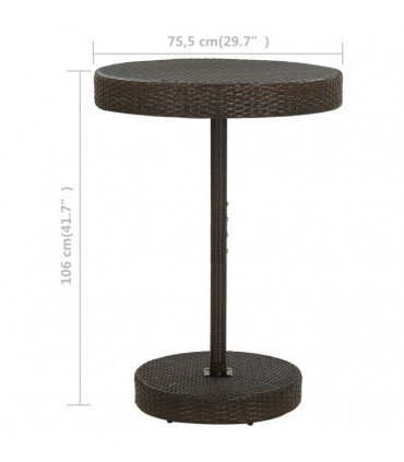 vidaXL Garden Table Brown 75.5x106 cm Poly Rattan
