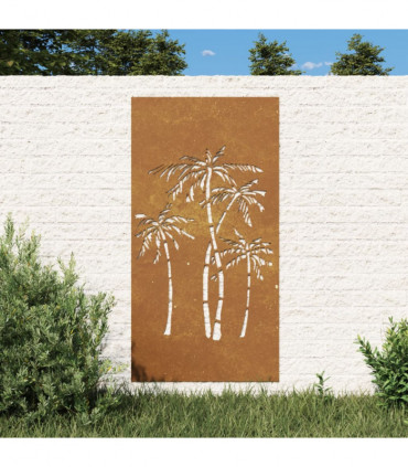 vidaXL Garden Wall Decoration 105x55 cm Corten Steel Palm Tree Design