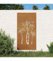 vidaXL Garden Wall Decoration 105x55 cm Corten Steel Palm Tree Design