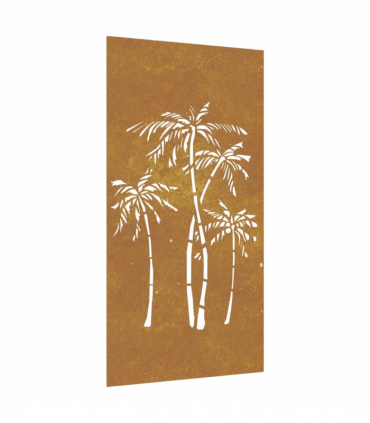 vidaXL Garden Wall Decoration 105x55 cm Corten Steel Palm Tree Design