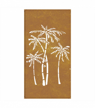 vidaXL Garden Wall Decoration 105x55 cm Corten Steel Palm Tree Design