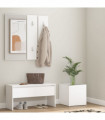 vidaXL Hallway Furniture Set White Engineered Wood