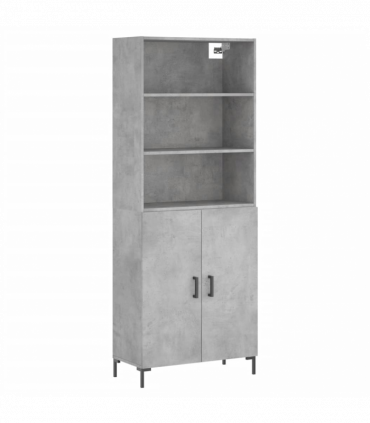 vidaXL Highboard Concrete Grey 69.5x34x180 cm Engineered Wood