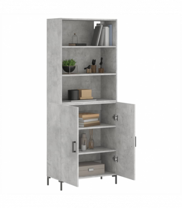 vidaXL Highboard Concrete Grey 69.5x34x180 cm Engineered Wood