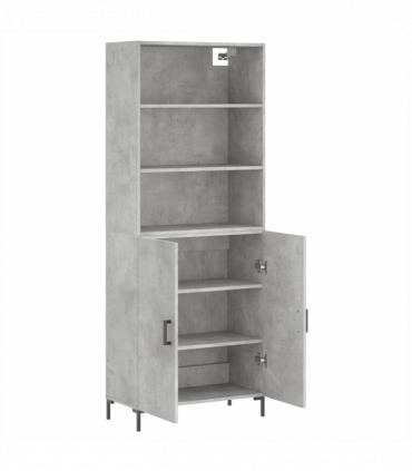 vidaXL Highboard Concrete Grey 69.5x34x180 cm Engineered Wood