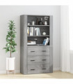 vidaXL Highboard Grey Sonoma Engineered Wood