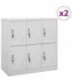 vidaXL Locker Cabinets 2 pcs Light Grey 90x45x92.5 cm Steel