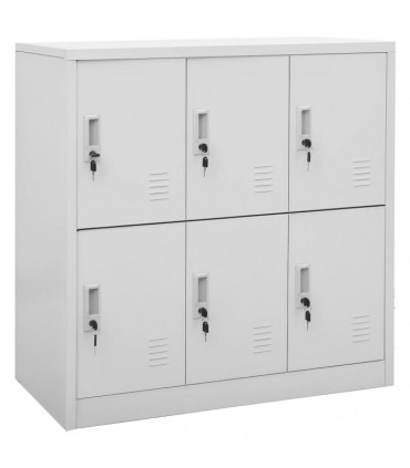 vidaXL Locker Cabinets 2 pcs Light Grey 90x45x92.5 cm Steel