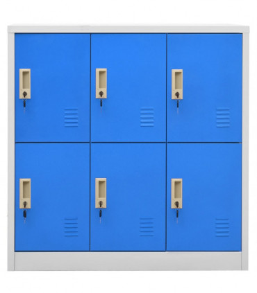 vidaXL Locker Cabinets 2 pcs Light Grey and Blue 90x45x92.5 cm Steel