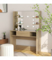vidaXL Makeup Table with LED Lights 100x40x135 cm MDF Oak