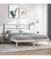 Bed Frame White Solid Wood Pine 160x200 cm