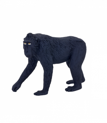 Black Crested Macaque Toy  Realistic Primate Figurine