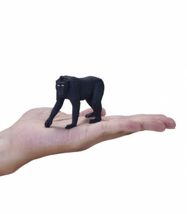 Black Crested Macaque Toy  Realistic Primate Figurine