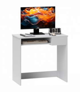 Computer Table with Keyboard Tray Drawer White Particle Board 80cm x 45cm x 75cm