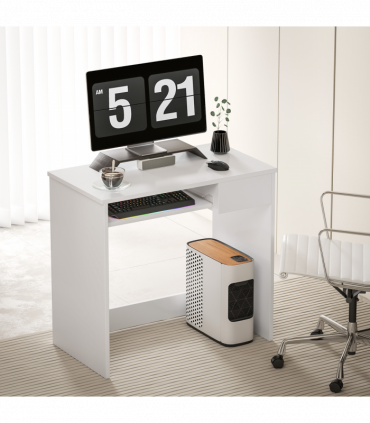 Computer Table with Keyboard Tray Drawer White Particle Board 80cm x 45cm x 75cm