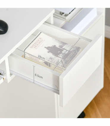 Computer Table with Keyboard Tray Drawer White Particle Board 80cm x 45cm x 75cm