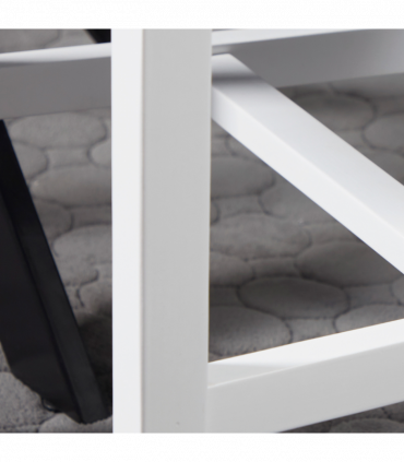 Dining Chairs Set of 2, Pine Wood Frame, Cross Back for Kitchen White