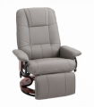 Ergonomic Recliner Sofa Chair PU Leather Armchair Lounger with Footrest, Grey