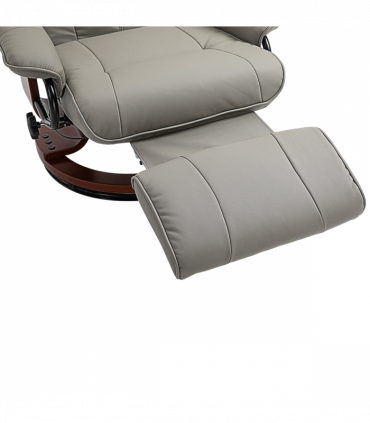 Ergonomic Recliner Sofa Chair PU Leather Armchair Lounger with Footrest, Grey