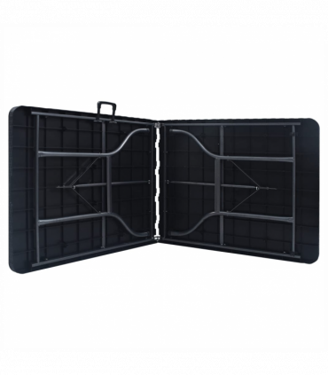 Folding Garden Table Black 180x75x72 cm HDPE Imitation Rattan