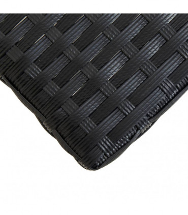 Garden Bench 120 cm Black Poly Rattan and Solid Acacia Wood