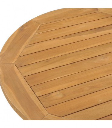 Garden Dining Table Ø90x75 cm Solid Teak Wood