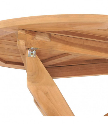 Garden Dining Table Ø90x75 cm Solid Teak Wood