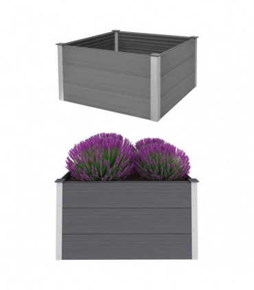 Garden Raised Bed WPC 100x100x54 cm Grey