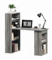 HOMCOM 120cm Computer Desk Bookshelf Writing Table Workstation 6 Shelves Grey