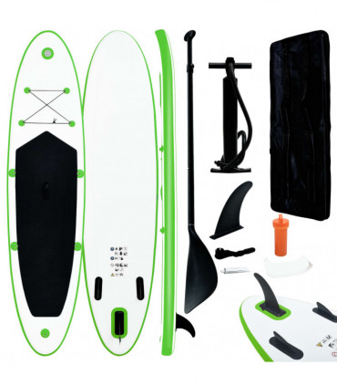 Inflatable Stand Up Paddle Board Set Green and White
