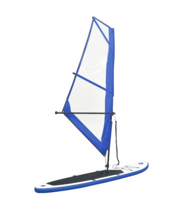 Inflatable Stand Up Paddleboard with Sail Set Blue and White
