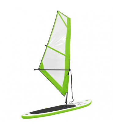 Inflatable Stand Up Paddleboard with Sail Set Green and White